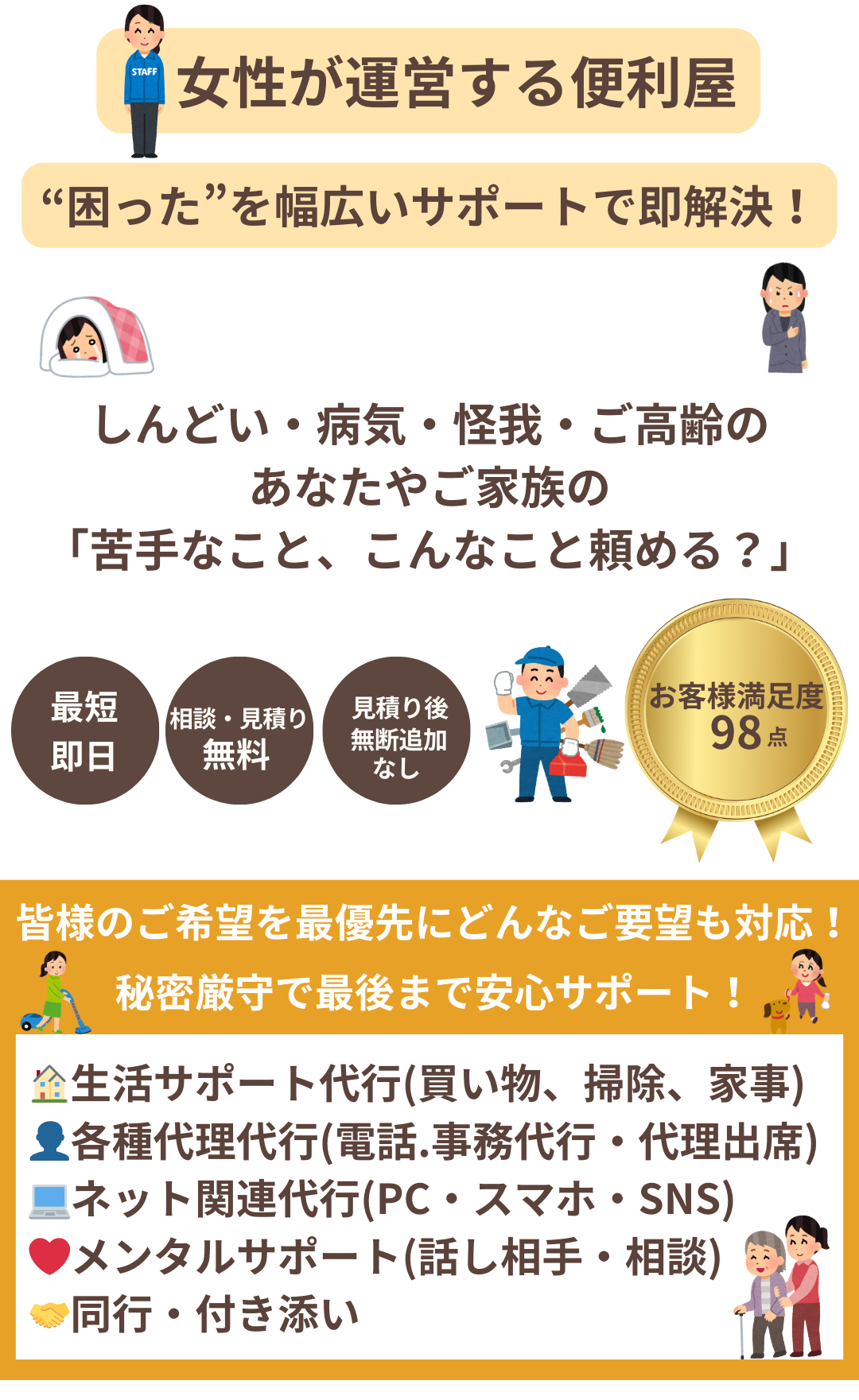 【最短即日対応】岡山の便利屋